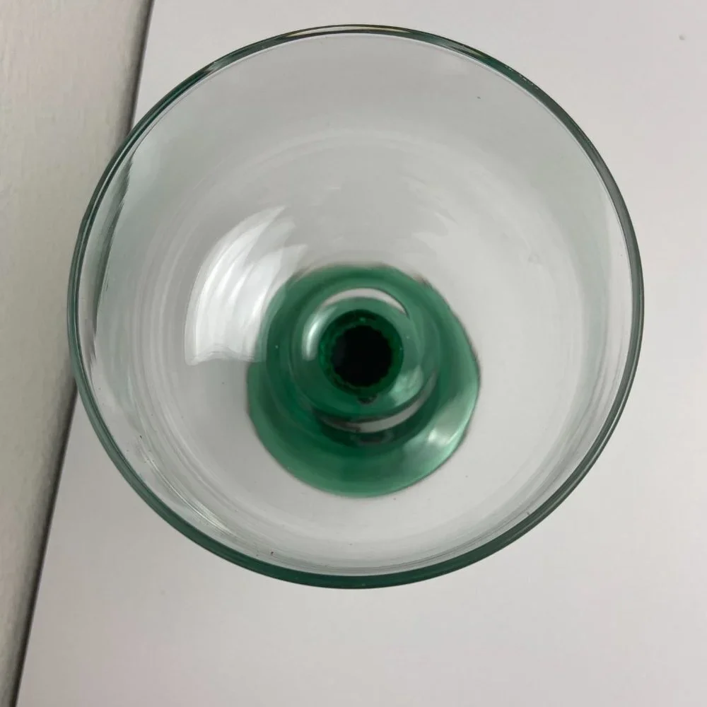 Mexican Cactus Margarita Glass HandBlown Green